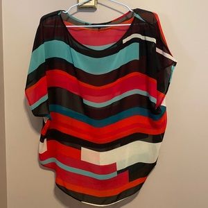 Guess Sheer Short Sleeve Blouse